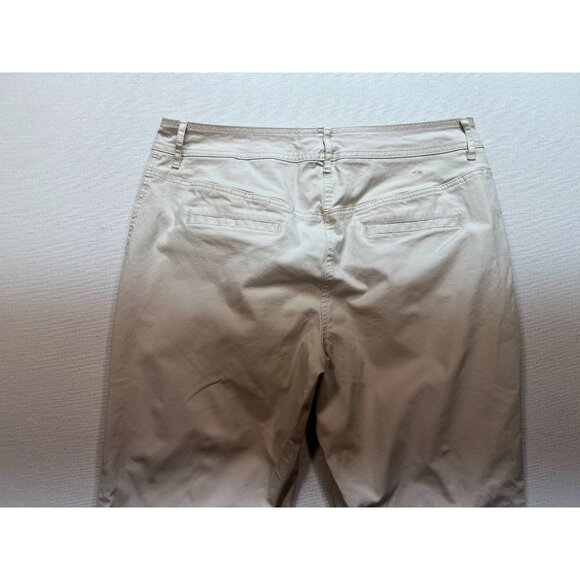 Tommy Hilfiger Women's Cotton Capri Pants Flat Front Size 14 Light Khaki - Picture 10 of 11